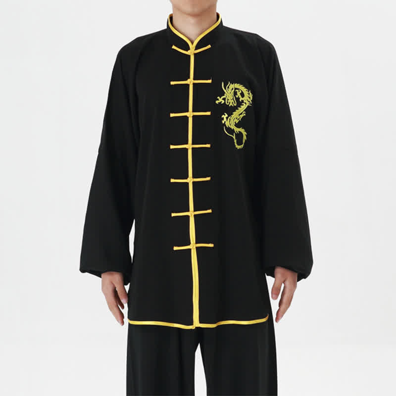 Buddha Stones Dragon Embroidered Qi Gong Zen Spiritual Practice Meditation Prayer Uniform Unisex Clothing Set - image 8