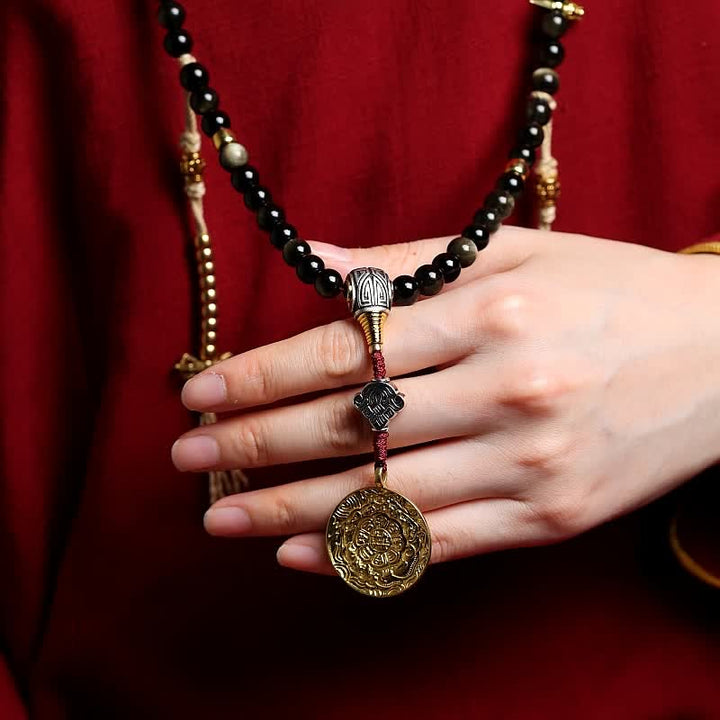 Buddha Stones 108 Mala Beads Gold Sheen Obsidian Tiger Eye Eagle's Eye Stone Wealth Bracelet - image 11