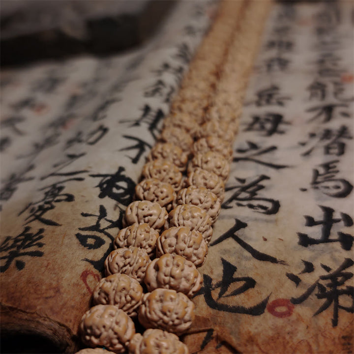 108 Mala Beads Rudraksha Bodhi Seed Luck Wealth Tassel Quadruple Wrap Bracelet - image 3