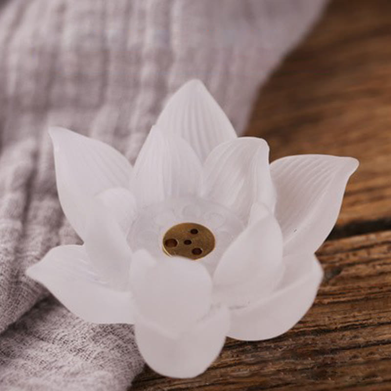 Buddha Stones Mini Lotus Liuli Crystal Healing Meditation Stick Incense Burner - image 9