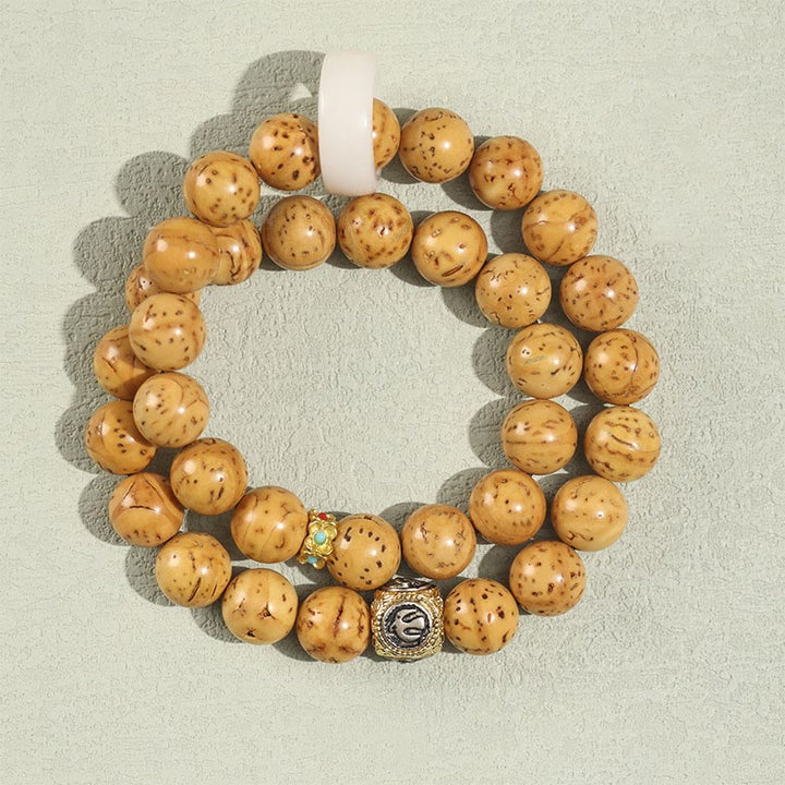 Buddha Stones Tibetan Natural Purple Gold Rat Bodhi Seed Wealth Double Wrap Bracelet - Bodhi Seed(Auspiciousness♥Luck)(Wrist Circumference 15cm) - image 7