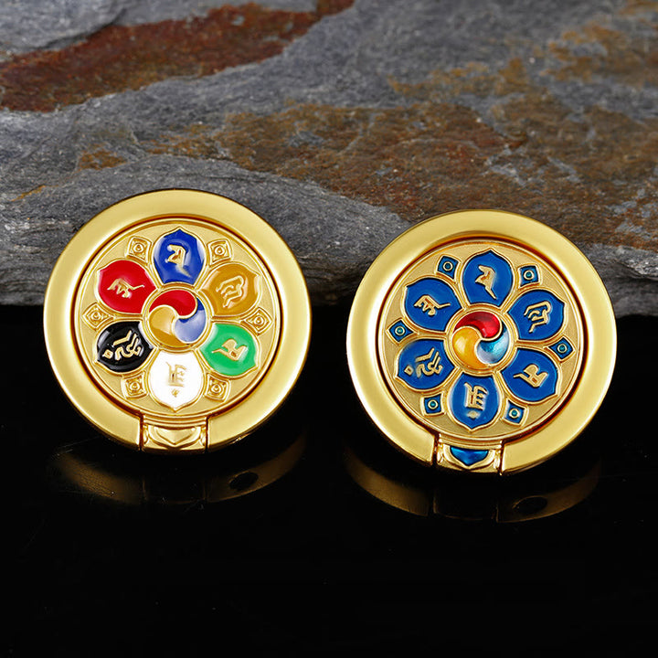 Tibetan Om Mani Padme Hum Peace Phone Ring Bracket Universal Phone Holder Decorations - image 3