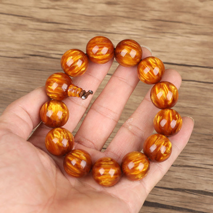 Buddha Stones Golden Sea Willow Success Positive Bracelet Mala - image 3