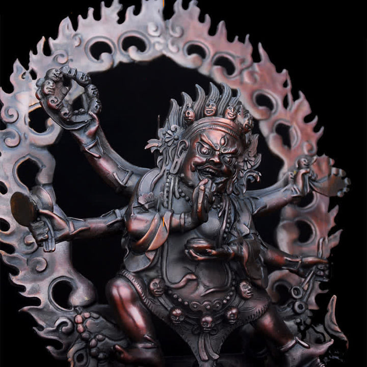 Tibet Mahakala Bodhisattva Figurine Compassion Copper Statue Decoration - image 11