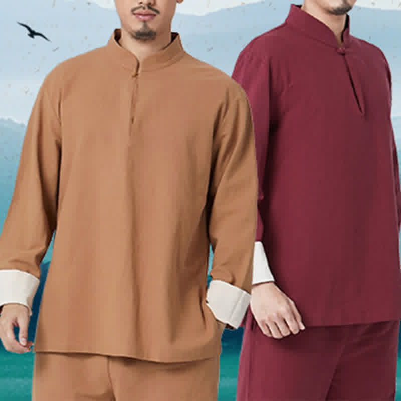 Buddha Stones Spiritual Zen Meditation Yoga Prayer Practice Cotton Linen Clothing Men's Set - image 2