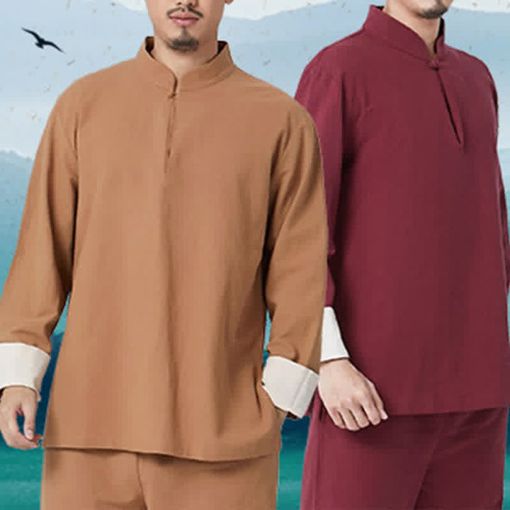 Buddha Stones Spiritual Zen Meditation Yoga Prayer Practice Cotton Linen Clothing Men's Set - image 2