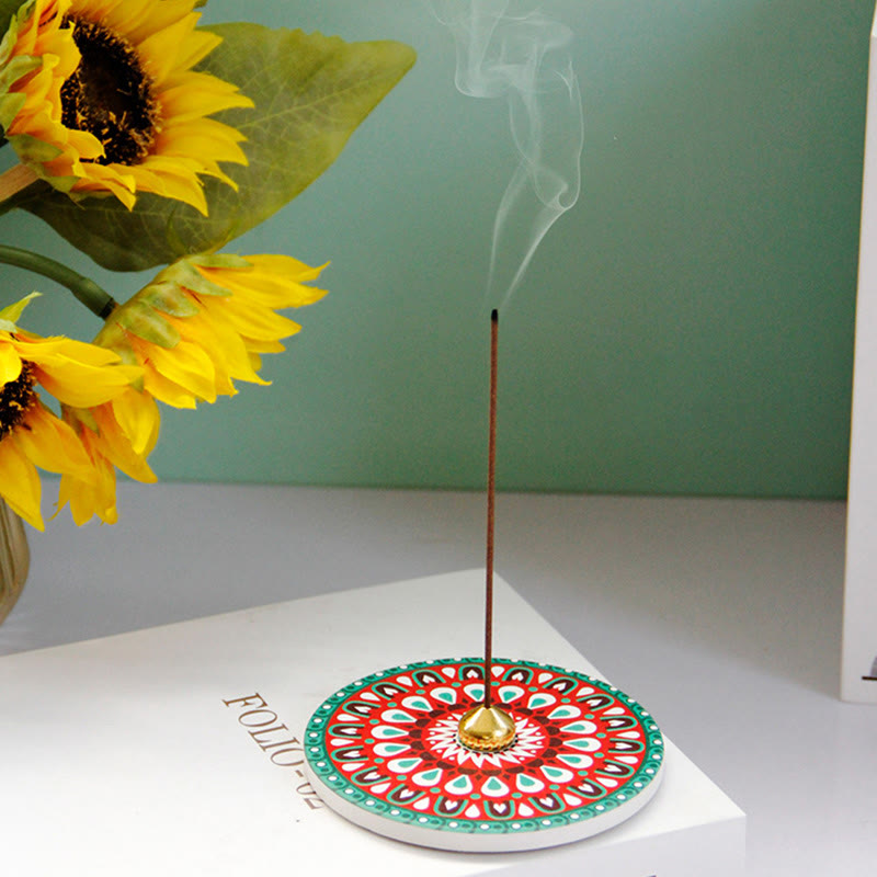 Buddha Stones Colorful Pattern Ceramic Blessing Stick Incense Burner - image 10