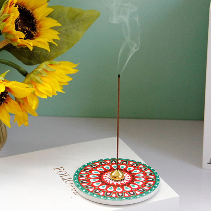 Buddha Stones Colorful Pattern Ceramic Blessing Stick Incense Burner - image 10