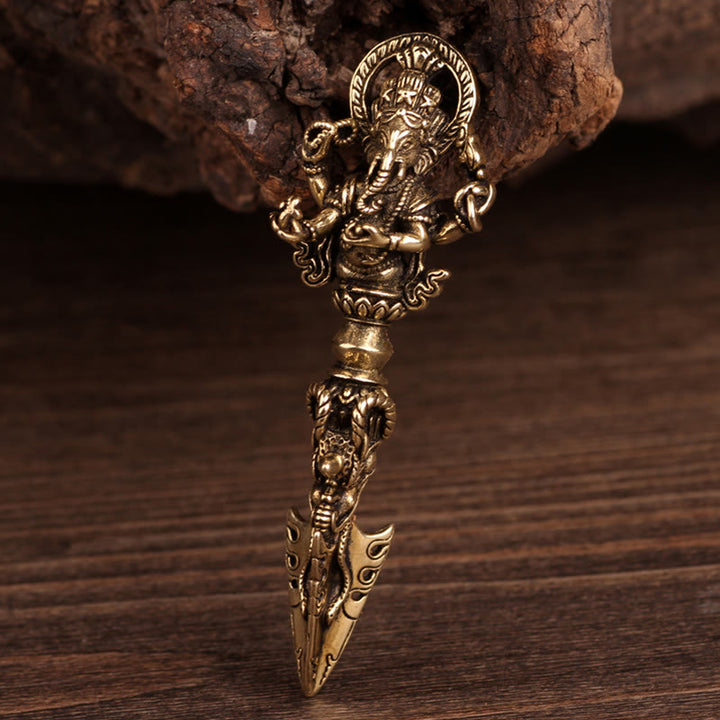Buddha Stones Tibetan Ganesh Ganpati Elephant God of Wealth Dorje Vajra Spiritual Power Necklace Pendant - image 8