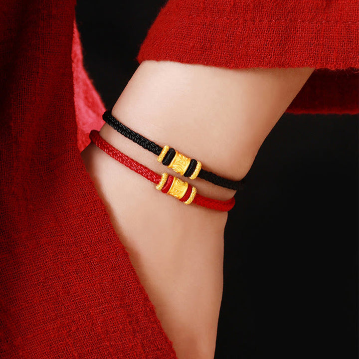 Buddha Stones Tibet 999 Gold Om Mani Padme Hum Engraved Protection Lucky Bead Bracelet - image 11