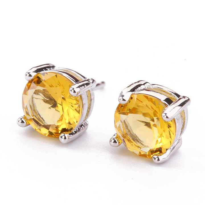 Buddha Stones Natural Various Gemstone Amethyst Love Earrings - Citrine - image 9