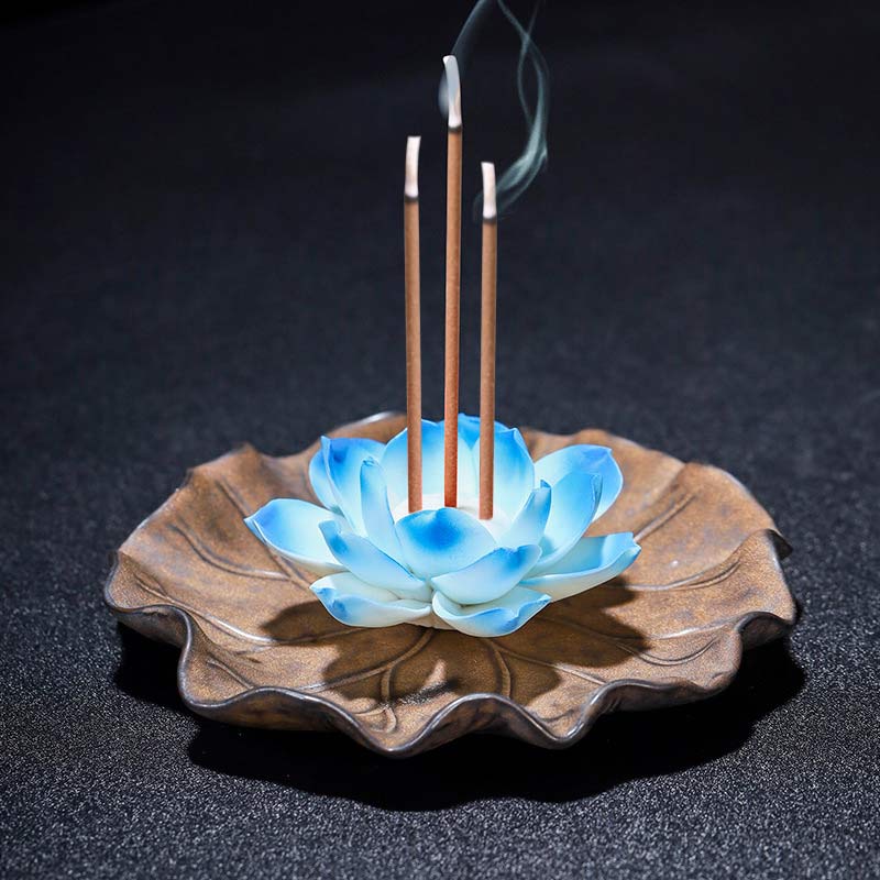 Buddha Stones Tibetan Lotus Blessing Incense Burner Decoration - 6 - image 12