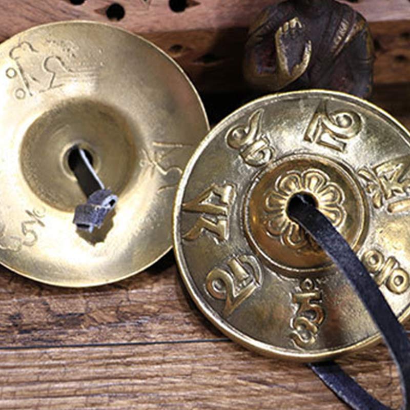 Buddha Stones Tibetan Tingsha Bell Six True Words Dragon Copper Balance Decoration With Bag - image 8