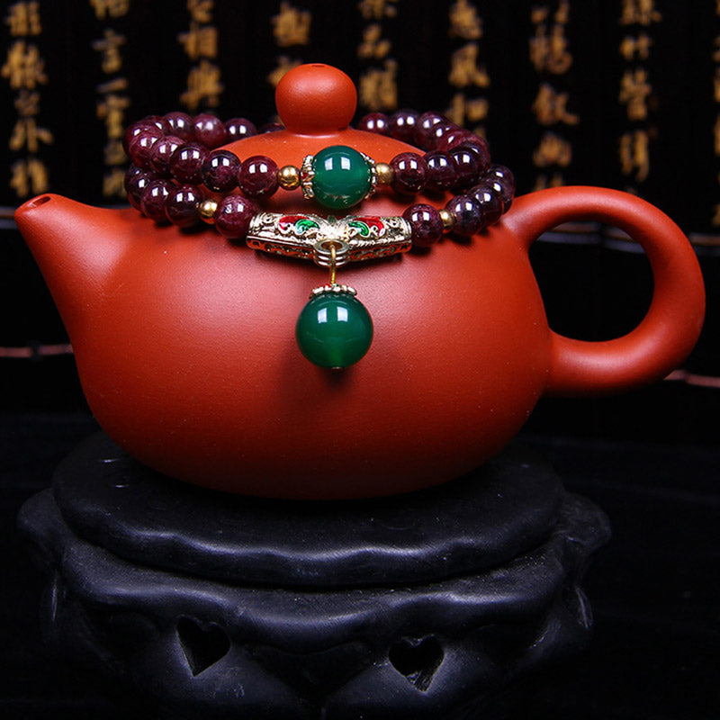 Buddha Stones Natural Garnet Blessing Bracelet - image 6