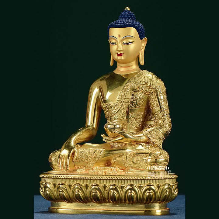 Buddha Shakyamuni Figurine Enlightenment Copper Statue Home Offering Decoration - image 10