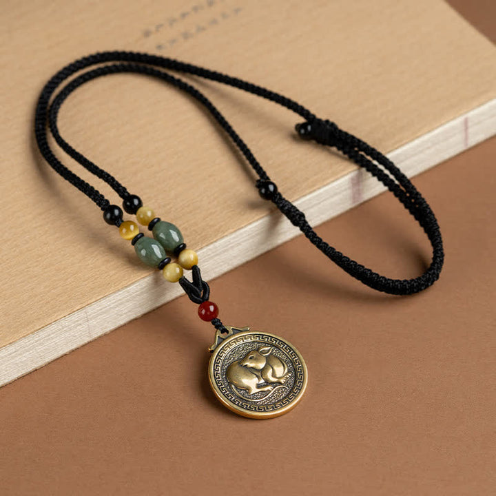 12 Chinese Zodiac Blessing Wealth Fortune Necklace Pendant - Rat - image 3