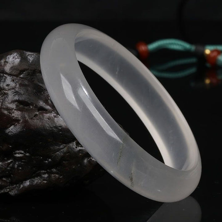Buddha Stones Natural Translucent Golden Silk Jade Wealth Luck Bracelet Bangle - image 5