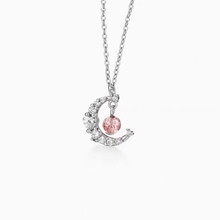 Buddha Stones Strawberry Quartz Blue Crystal Love Healing Necklace - image 7