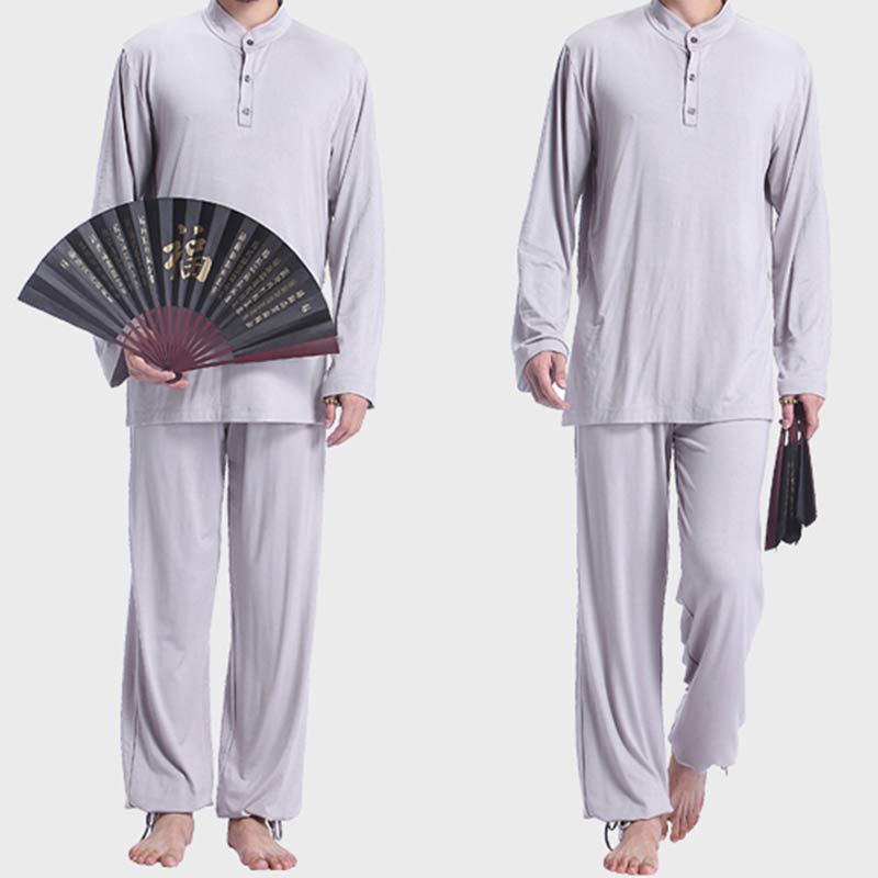 Buddha Stones Meditation Prayer Spiritual Zen Tai Chi Practice Yoga Clothing Men's Set - image 1