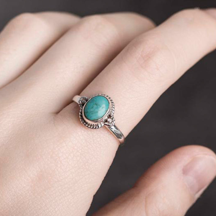 Buddha Stones 925 Sterling Silver Turquoise Wisdom Love Ring - image 13