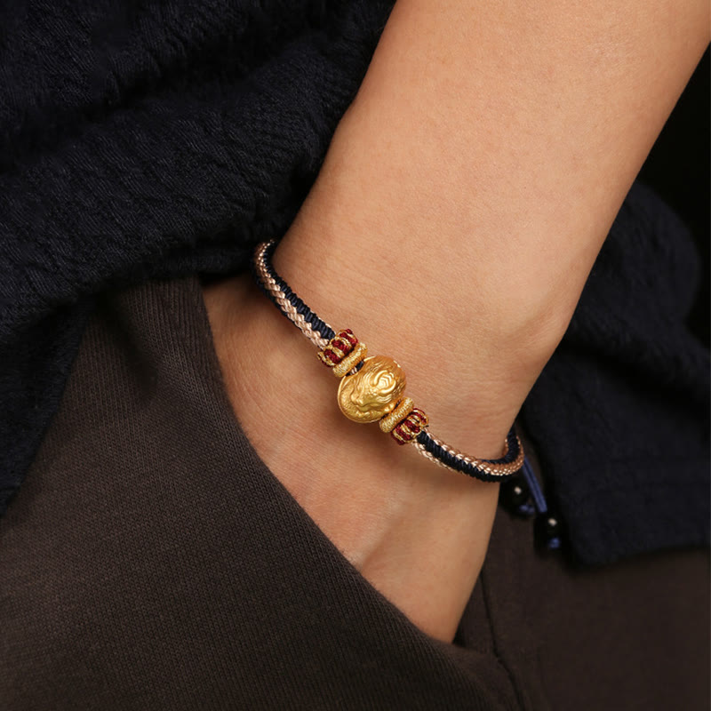 Buddha Stones 925 Sterling Silver Baby Dragon Luck Strength Handmade Braided Bracelet - image 9