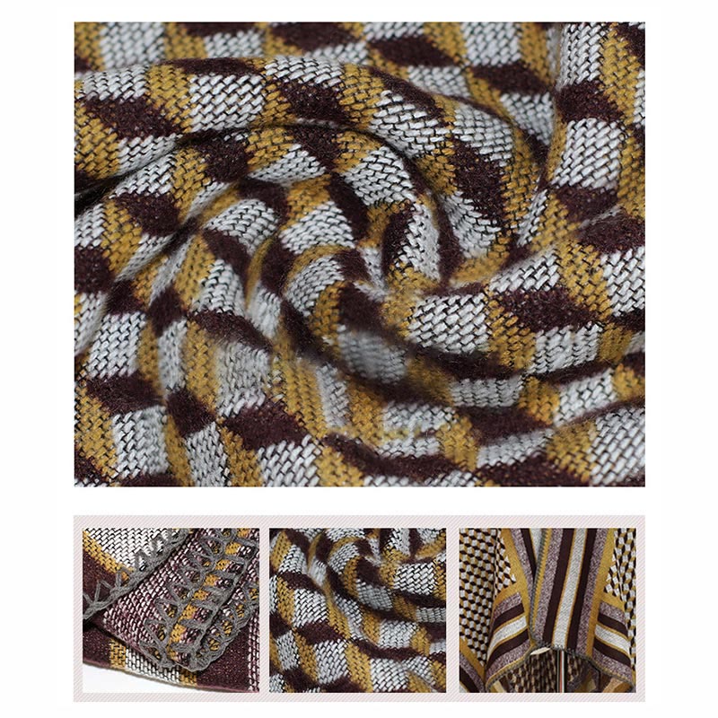 Buddha Stones Tibetan Shawl Classic Pattern Winter Cozy Warm Travel Scarf Wrap - image 9