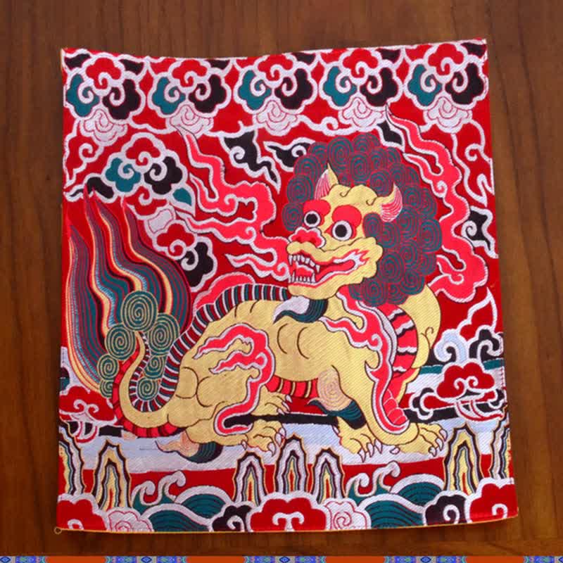 Fengshui Kirin Prayer Altar Mat Healing Meditation Auspicious Symbol Mat - Red - 31*35cm - image 7