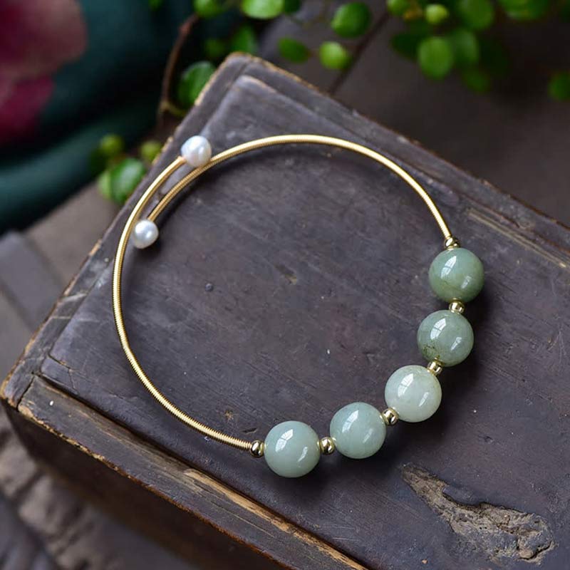 Buddha Stones Jade Abundance Luck Blessing Bracelet Bangle - image 3