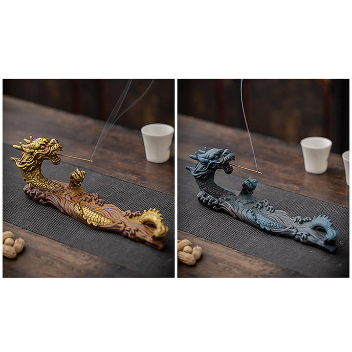 Buddha Stones Dragon Protection Ceramic Stick Incense Burner Decoration - image 13