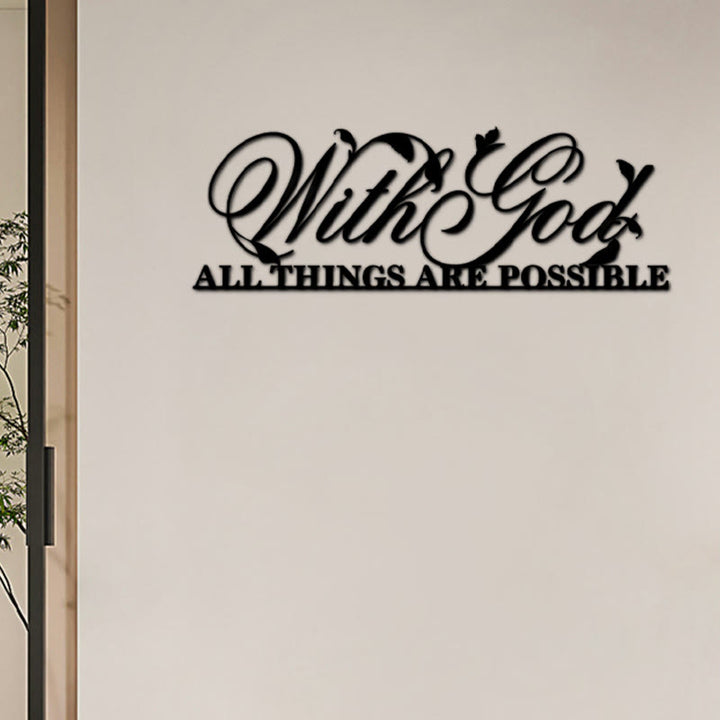 With God All Things Are Possible Metal Sign Wall Art - image 4