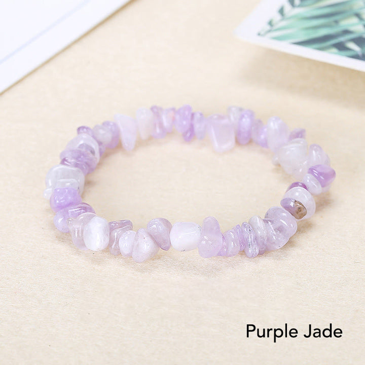 Natural Irregular Shape Crystal Stone Warmth Soothing Bracelet - Purple Jade(Wrist Circumference: 15-16cm) - image 20