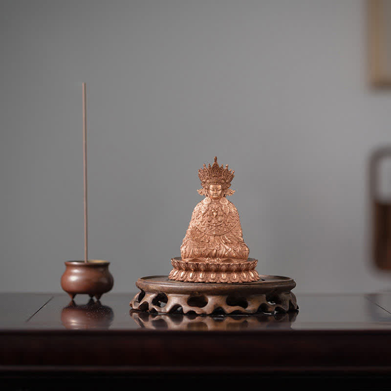 Buddha Shakyamuni Figurine Compassion Handmade Copper Statue Decoration - 10*8cm - image 0