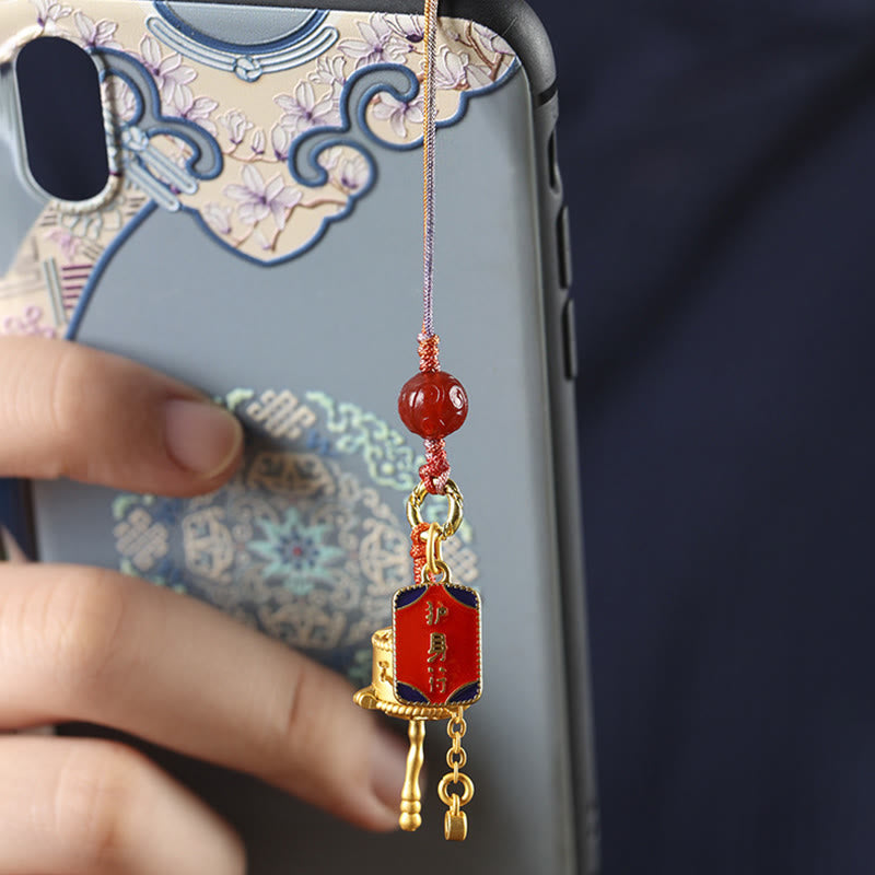 Buddha Stones Tibetan Om Mani Padme Hum Prayer Wheel Amulet Charm Protection Phone Hanging Decoration - image 3