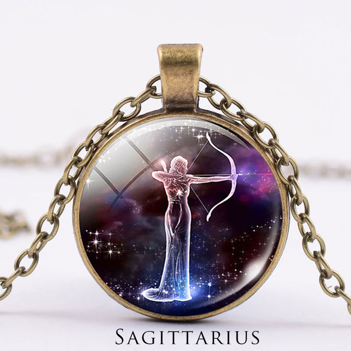12 Constellations of the Zodiac Moon Starry Sky Protection Blessing Necklace Pendant - image 27