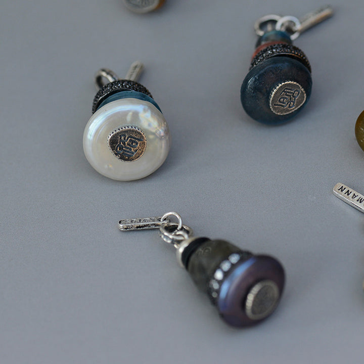 Buddha Stones Zen Cairn Labradorite Various Crystals Calm Pendant Necklace - image 7