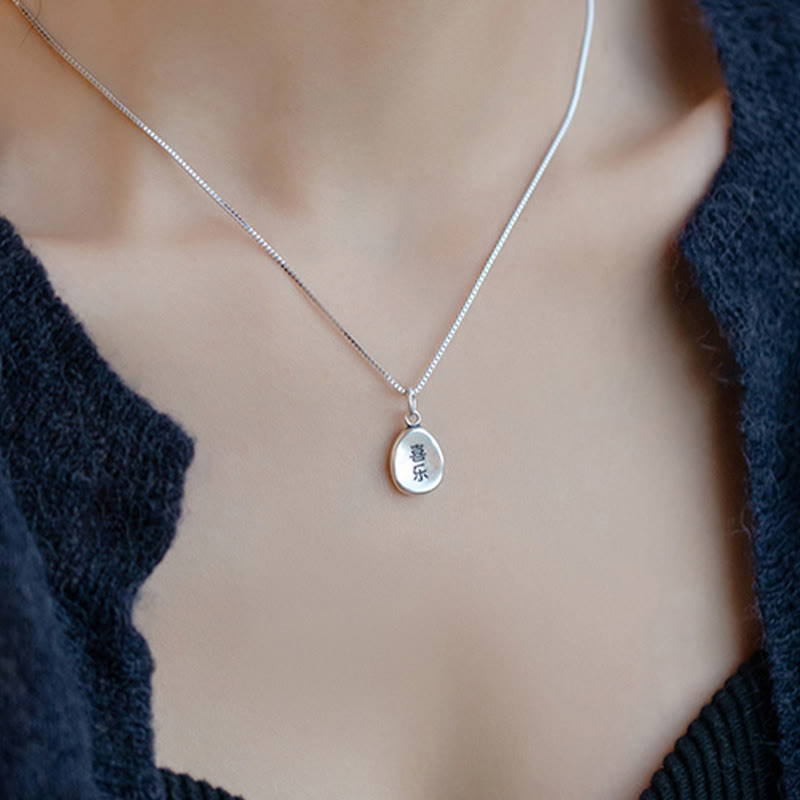 Buddha Stones 999 Sterling Silver Peace And Joy Fu Character Luck Fortune 925 Sterling Silver Chain Necklace Pendant - image 9