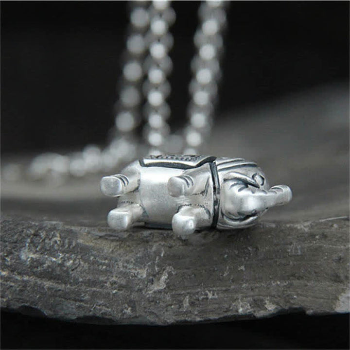Buddha Stones 990 Sterling Silver Elephant Strength Necklace Pendant - image 6