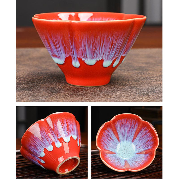 Buddha Stones 6Pcs Plum Blossom Petal Pattern Chinese Jianzhan Kiln Change Ceramic Teacup Kung Fu Tea Cup Bowl With Gift Box - image 10