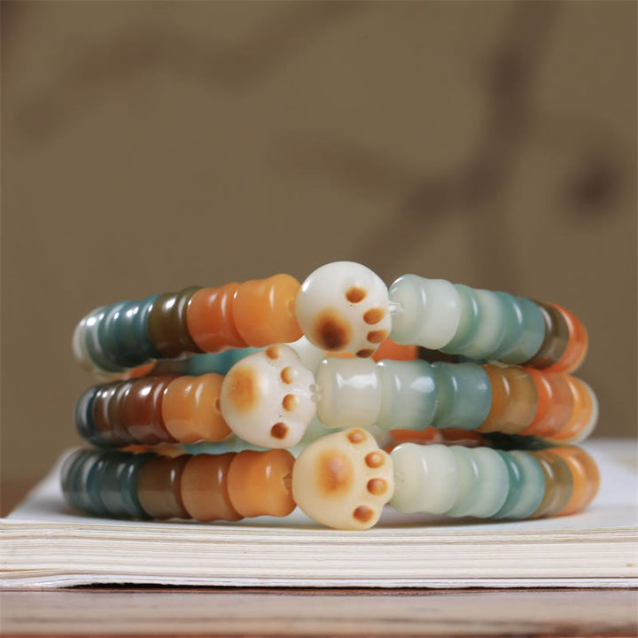 Buddha Stones Colorful Bodhi Seed Cat Paw Wisdom Bracelet - image 5
