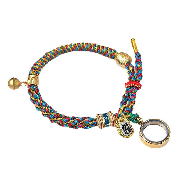 Buddha Stones Tibetan Om Mani Padme Hum Carved Zakiram Goddess of Wealth Charm Amulet Bracelet - image 9