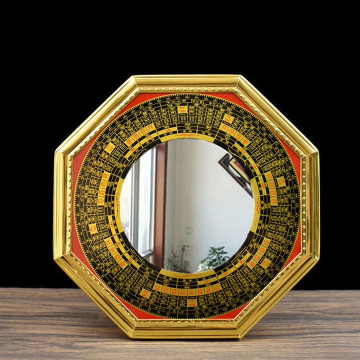 Feng Shui Bagua Map Five-Emperor Coins Gourd Balance Living Room Energy Map Mirror - image 6