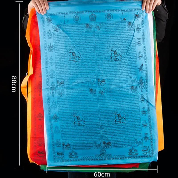 Buddha Stones Tibetan 5 Colors Windhorse Happiness Auspicious Outdoor Prayer Flag - image 18