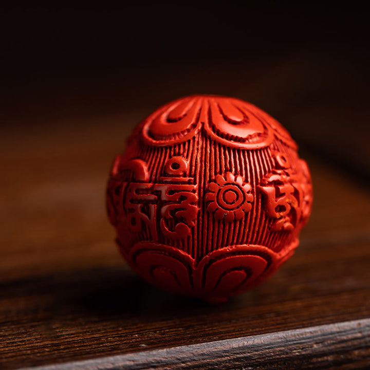 Buddha Stones Tibet Om Mani Padme Hum PiXiu Copper Coin Small Leaf Red Sandalwood Cinnabar Protection Key Chain - image 5