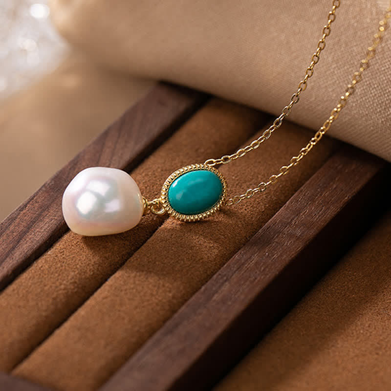 Buddha Stones 925 Sterling Silver Pearl Turquoise Healing Ring Earrings Necklace Pendant - image 9