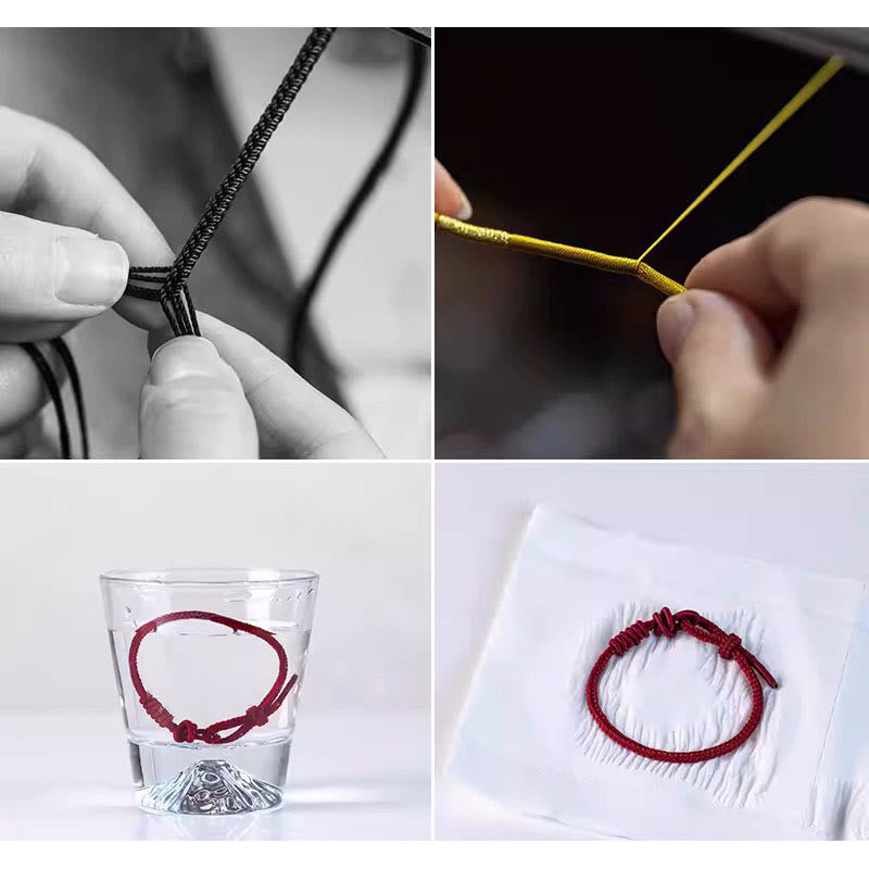Buddha Stones Handmade Eight Thread Peace Knot Fu Character Charm Luck Happiness Red Rope Bracelet - image 8