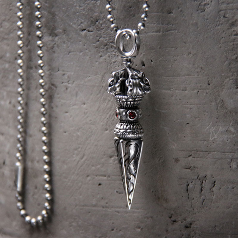 Buddha Stones 925 Sterling Silver Vajra Spiritual Power Necklace Pendant - image 2