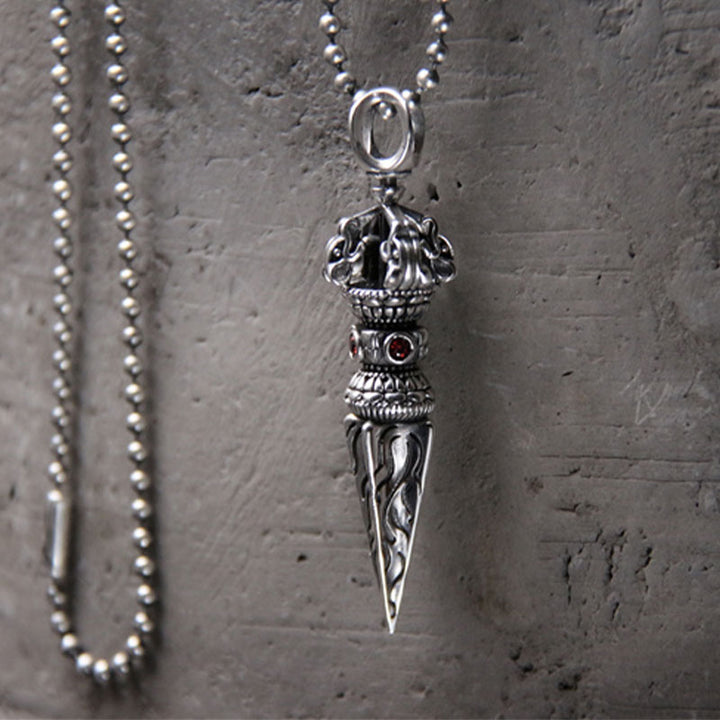 Buddha Stones 925 Sterling Silver Vajra Spiritual Power Necklace Pendant - image 2