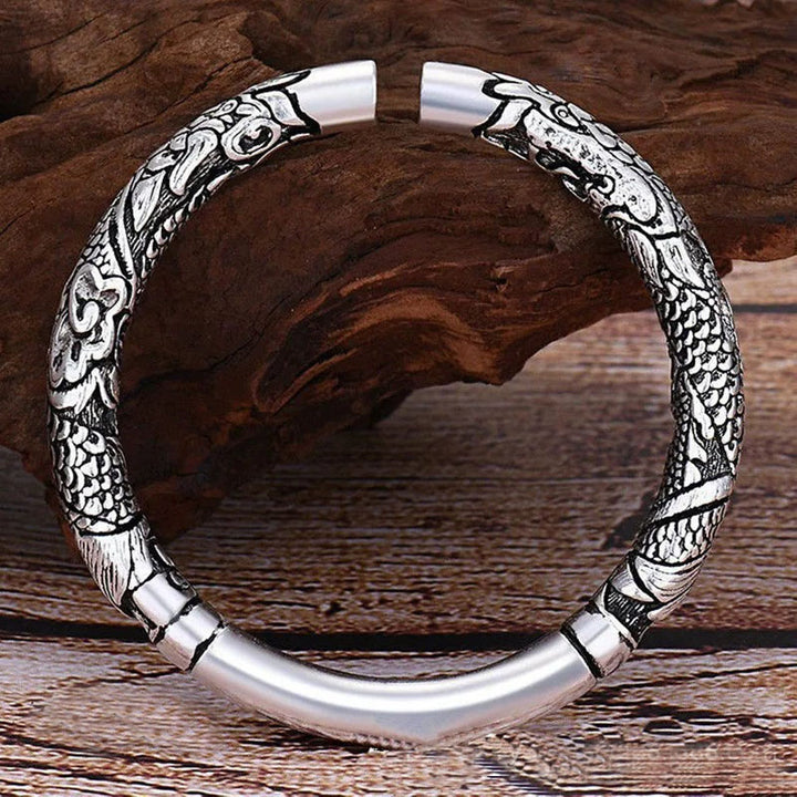 Buddha Stones Dragon Auspicious Clouds Luck Protection Bracelet Adjustable Bangle - image 5
