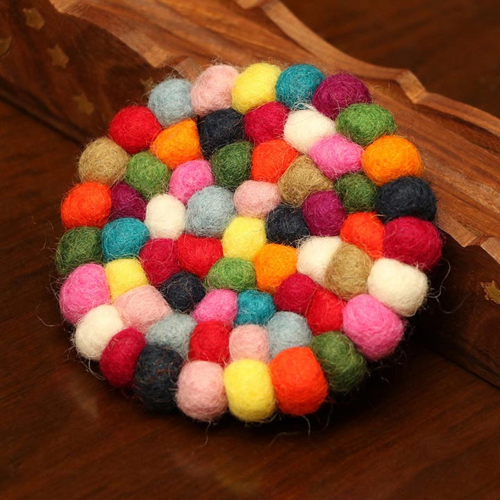 Buddha Stones Tibetan Singing Bowl Handcraft Felted Wool Cushion Decoration - 40cm - image 0