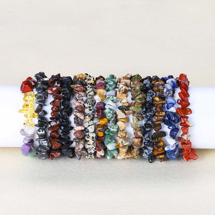 Natural Irregular Shape Crystal Stone Warmth Soothing Bracelet - image 60